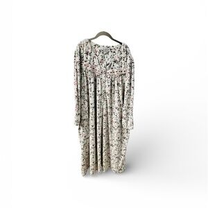 Lanz of Salzburg Long Sleeve Cardinal Print Fleece Nightgown 3X